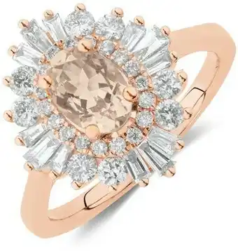 Michael Hill Ballerina Ring with 0.75 Carat TW of Diamonds & Morganite in 10ct Rose Gold^ offer