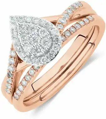 Michael Hill Evermore Bridal Set with 0.38 Carat TW of Diamonds in 10ct Rose & White Gold offer