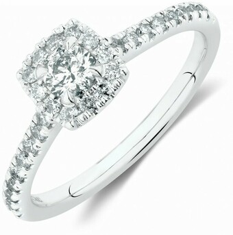 Michael Hill Engagement Ring with 1/2 Carat TW of Diamonds in 14ct White Gold offer