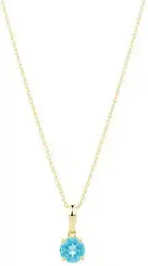 Michael Hill Pendant with Blue Topaz in 10ct Yellow Gold offer