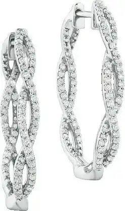 Michael Hill Twist Huggie Earrings with 0.50 Carat TW of Diamonds in Sterling Silver offer