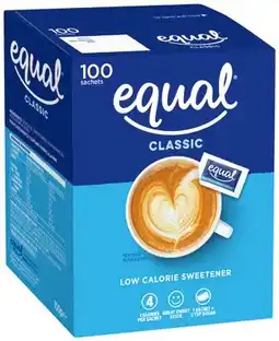 IGA Equal Sweetener Sachets 100 Pack offer
