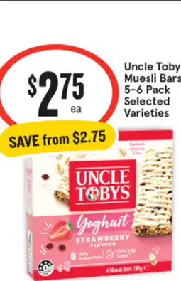 IGA Uncle tobys muesli bars offer