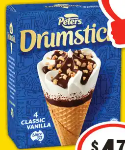 IGA Peters drumstick 4 pack or mini 6 pack offer