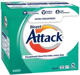 IGA Biozet Attack Laundry Powder 2kg or Liquid Regular 2 Litre Selected Varieties offer