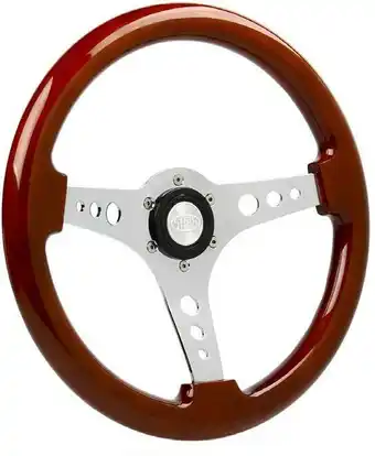 Autobarn SAAS Logano Chrome/Wood Sports Steering Wheel offer