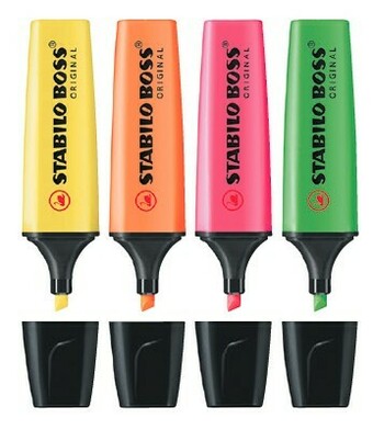 Officeworks Stabilo 4 Pack Boss Highlighters offer