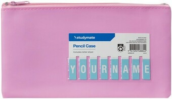 Officeworks Studymate Name Pencil Case Small - Light Pink offer