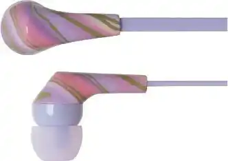 Officeworks Otto Pattern Earphones - Purple offer