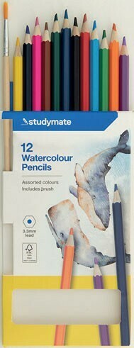Studymate 12 Pack Watercolour Pencils