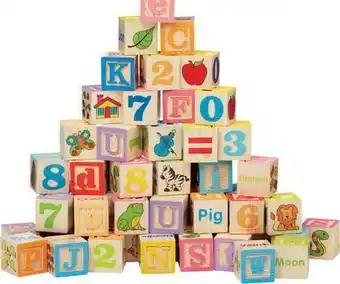 Officeworks Kadink 60 Pack Wooden Alphabet and Number Blocks offer