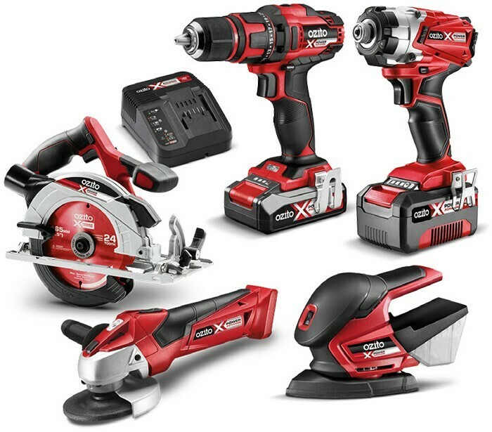 Ozito PXC 18V 5 Piece Starter Kit offer at Bunnings