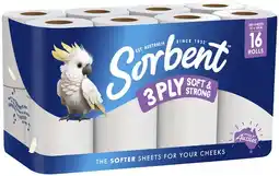 Coles Sorbent 3-Ply Silky White Toilet Paper 16 Pack offer