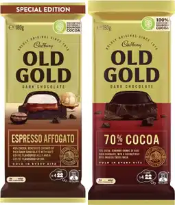 Coles Cadbury Old Gold Block Chocolate offer