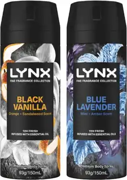 Coles Lynx Fine Fragrance Aerosol Deodorant 150mL offer