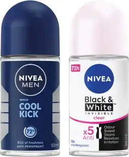 Coles Nivea Antiperspirant Roll On Deodorant 50mL offer