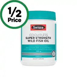 Woolworths Swisse Ultiboost Odourless Super Strength Wild Fish Oil Capsules Pk 200 offer