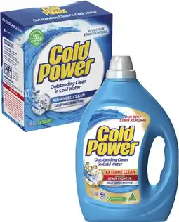 Coles Cold Power Laundry Liquid 2 Litre or Powder 2kg offer