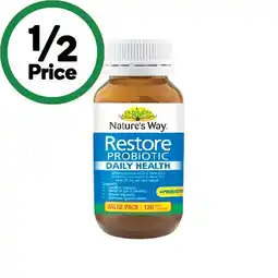 Woolworths Nature’s Way Restore Probiotic Daily Health Capsules Pk 120 offer