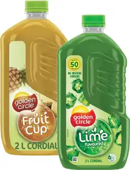 Coles Golden Circle Cordial 2 Litre offer