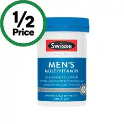 Woolworths Swisse Ultivite Men’s Multivitamin Tablets Pk 100 offer
