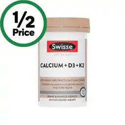 Woolworths Swisse Ultiboost Calcium + D3 + K2 Tablets Pk 60 offer