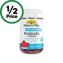 Woolworths Nature’s Way Adult Vita Gummies Probiotic + Prebiotic Pk 100 offer