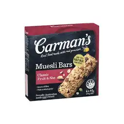 Woolworths Carman’s Muesli Bars 150-270g Pk 5-6 offer
