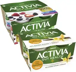 Coles Danone Activia No Added Sugar Yoghurt 4x125g offer