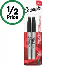 Woolworths Sharpie Permanent Fine Point Markers Pk 2 offer
