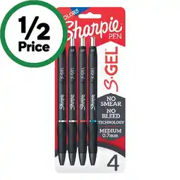 Woolworths Sharpie Gel Retractable 0.7mm Gel Pen Pk 4 offer