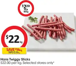 Coles Hans Twiggy Sticks offer