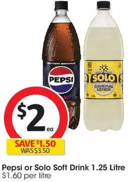 Coles Pepsi or Solo Soft Drink offer