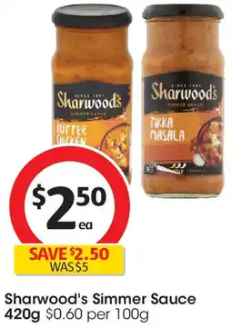 Coles Sharwood's Simmer Sauce offer