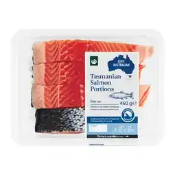 Woolworths Woolworths Australian Fresh Salmon Portions Skin On 460g Pk 4 offer
