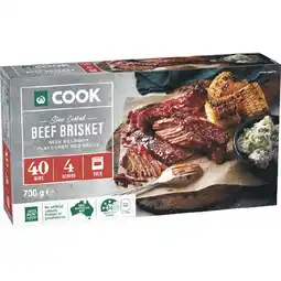 Woolworths Woolworths COOK Slow Cooked Beef Brisket with BBQ Sauce 700g offer