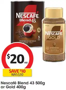 Coles Nescafé Blend 43 or Gold offer