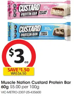 Coles Muscle Nation Custard Protein Bar offer