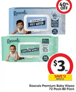 Coles Rascals Premium Baby Wipes offer