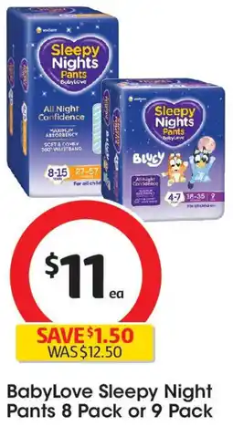 Coles BabyLove Sleepy Night Pants offer