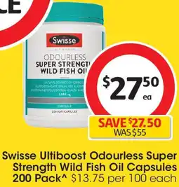Coles Swisse Ultiboost Odourless Super Strength Wild Fish Oil Capsules offer