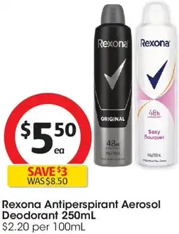 Coles Rexona antiperspirant aerosol deodorant offer