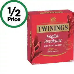 Woolworths Twinings Tea Bags Pk 80-100 offer