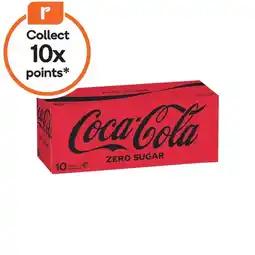 Woolworths Coca-Cola Classic, Diet or Zero Sugar Soft Drink Varieties 10 x 375ml offer