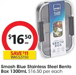 Coles Smash blue stainless steel bento box offer