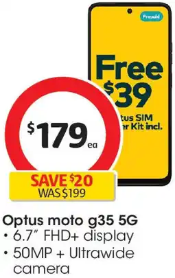 Coles Optus moto g35 offer