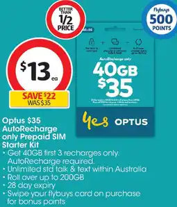 Coles Optus AutoRecharge Starter Kit offer