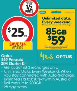 Coles Optus Prepaid SIM Starter Kit offer