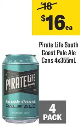 Coles Pirate life south coast pale ale cans offer