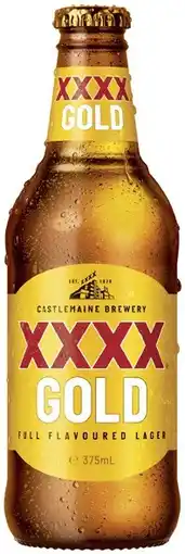 Coles XXXX Gold Bottles 6x375mL offer